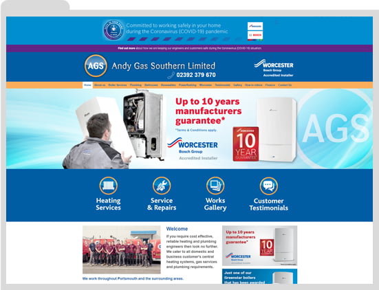Portsmouth Heating Engineer Website Before Redesign