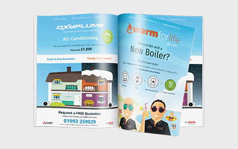 Leaflets & Magazine Ads for heating engineers