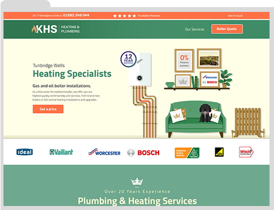 KHS Heating & Plumbing, Tunbridge Wells Heating Website