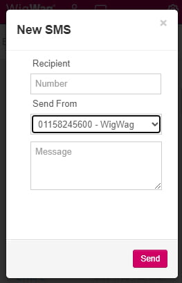 WigWag chrome extension new sms message