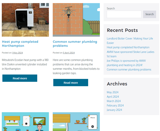 Dedicated blog pages WigWag