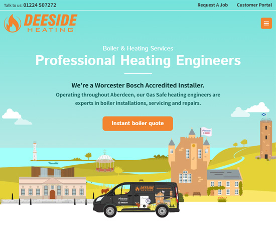 Deeside custom heating website