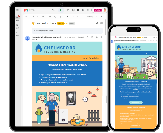 Chelmsford monthly newsletters promoting services