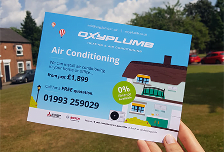 WigWag post card design experts Nottingham Oxyplumb hand large