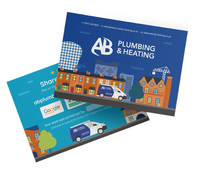 WigWag post card design experts Nottingham AB Plumbing and Heating