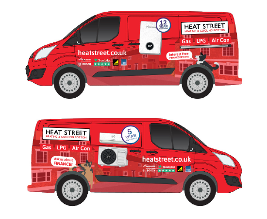Illustrated van designs heating engineers WigWag