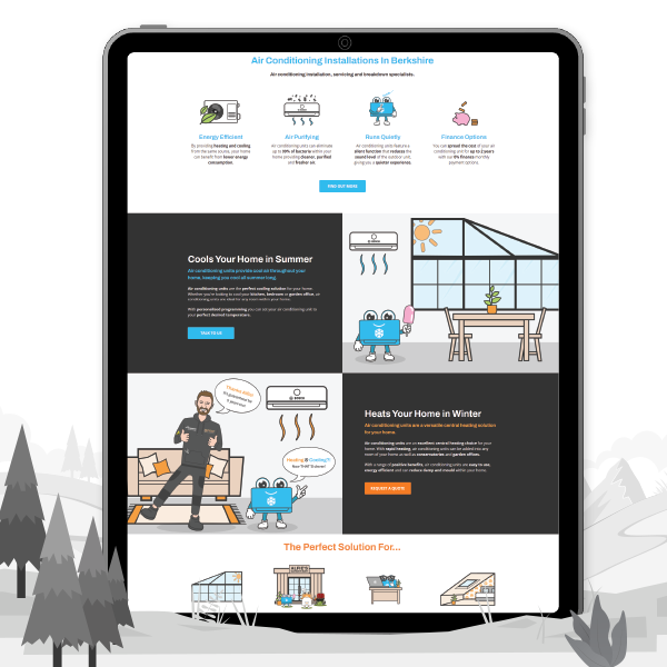 Air Conditioning specialist website design WigWag