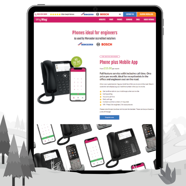 Business phone specialist website design WigWag