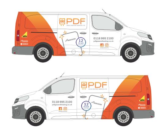Illustrated van designs heating engineers WigWag