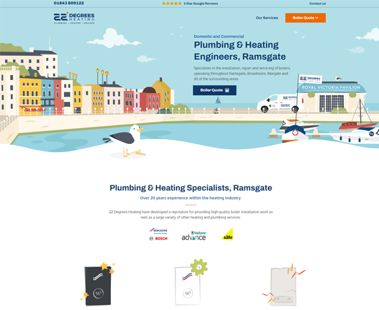 WigWag bespoke new website design 22 Degrees Heating