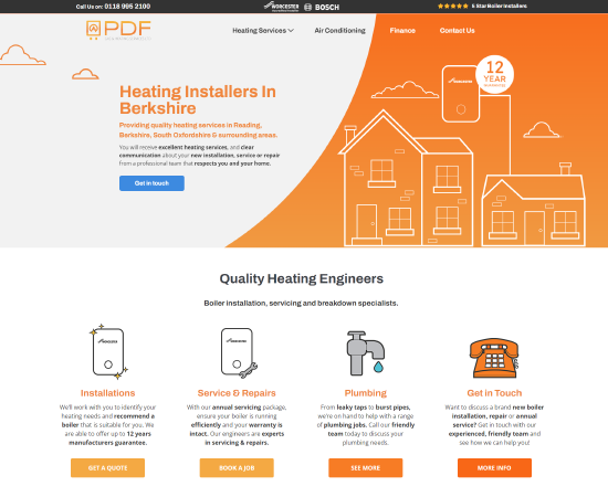 WigWag bespoke new website design PDF Gas & Heating Services