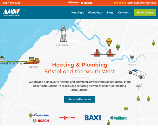 WigWag bespoke new website design AMW Plumbing & Heating