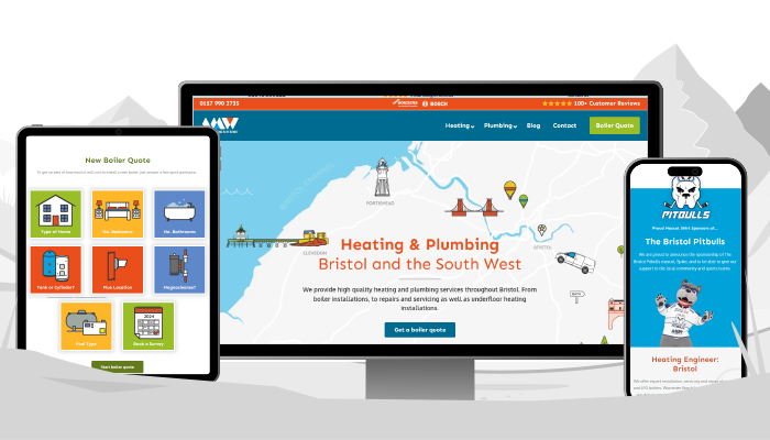 WigWag specialist website design AMW Plumbing & Heating