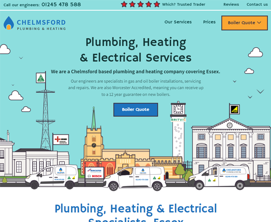 WigWag bespoke new website design Chelmsford Plumbing & Heating