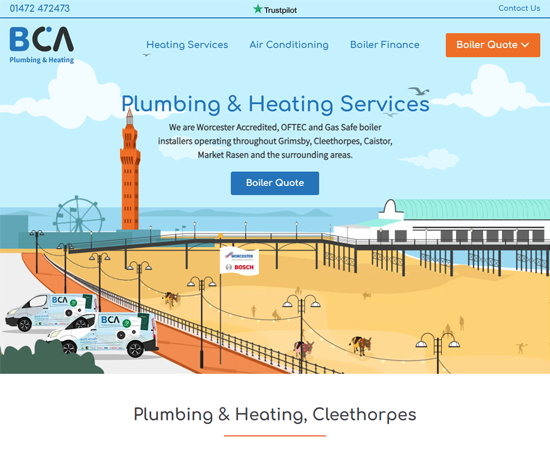 WigWag bespoke new website design BCA Plumbing & Heating