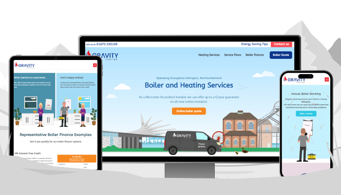 WigWag specialist website design Gravity Heating