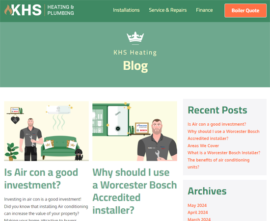 Dedicated blog pages WigWag