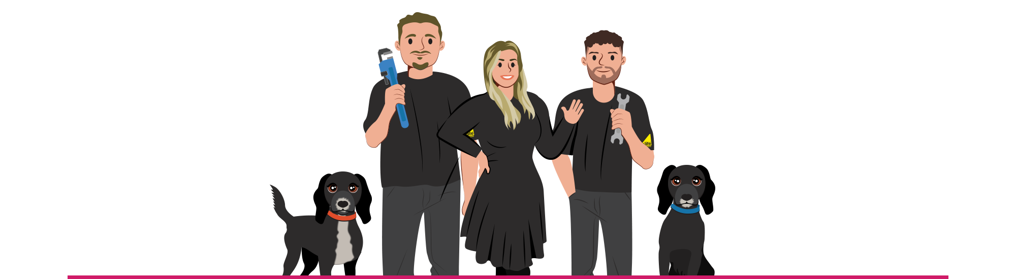 Bespoke team illustrations Hayward Heating