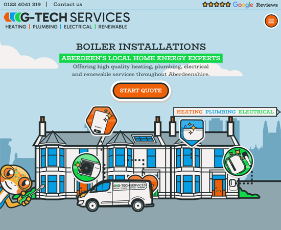 Bespoke website design G-Tech services