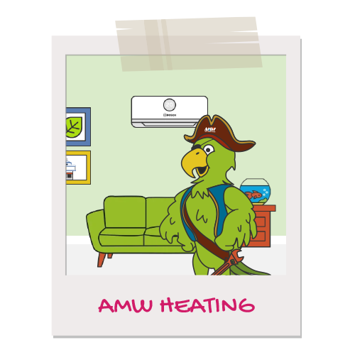 AMW Heating mascot illustration