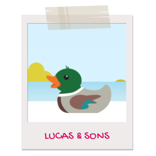 Lucas and sons mascot illustration