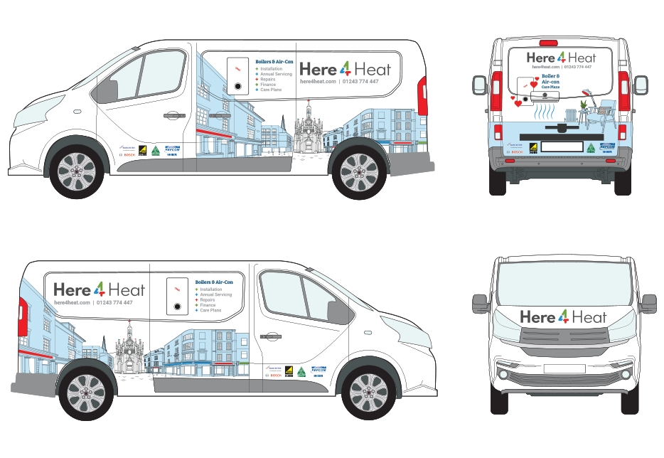 Here 4 Heat van illustration