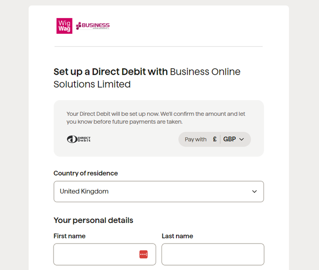 Go Cardless direct debit