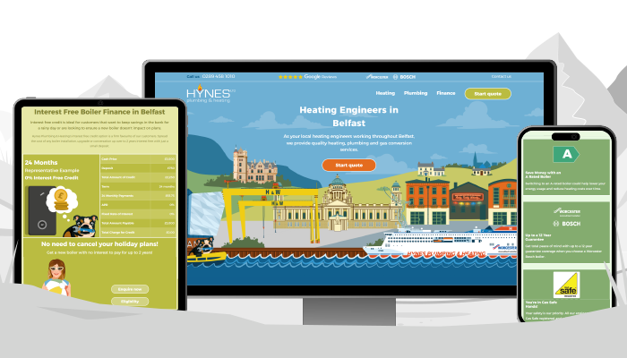 Hynes bespoke website design mobile