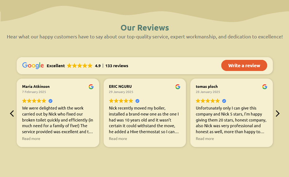 Reviews on website benefits