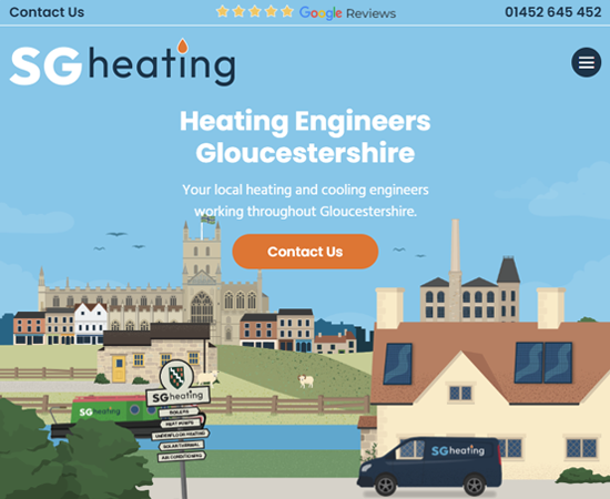 SG Heating bespoke new website