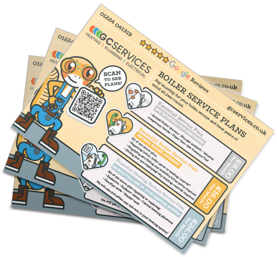 Boiler service plans postcards