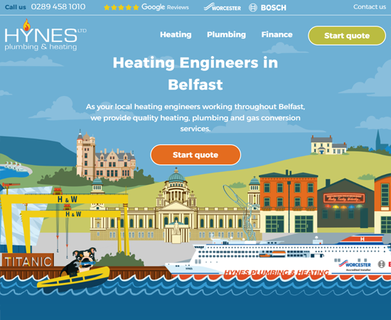 Hynes custom bespoke website