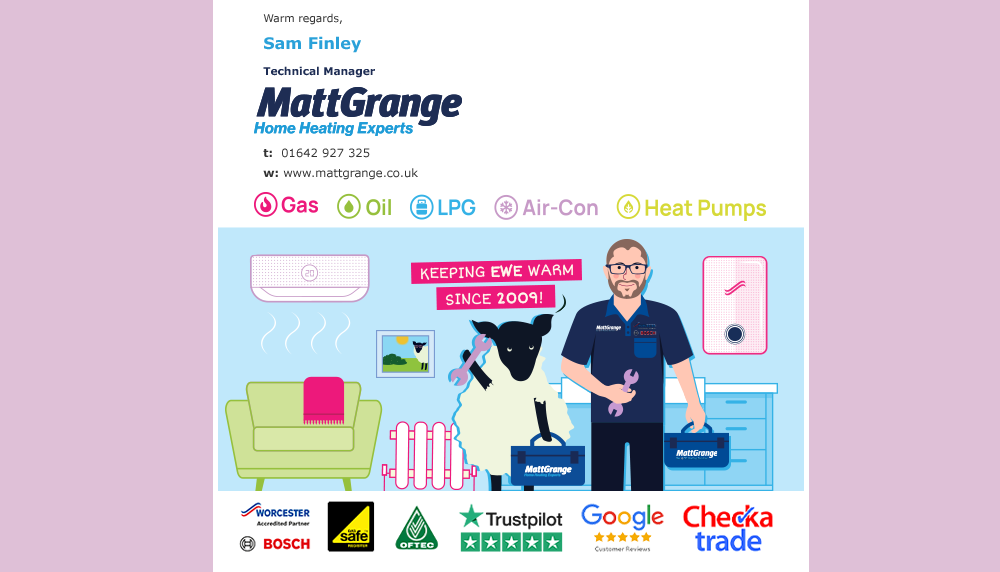 Matt Grange email signatures