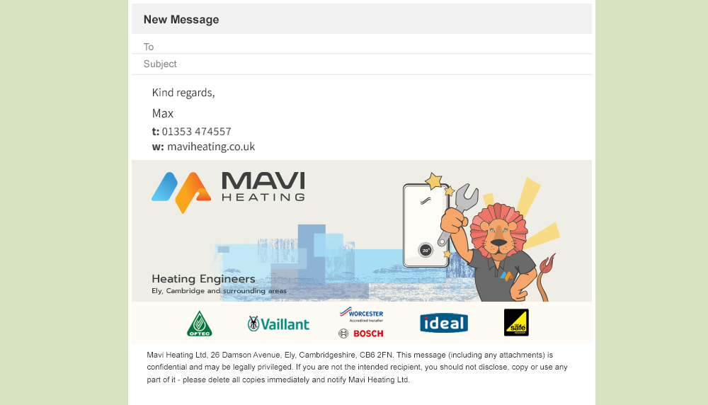 Professional email signature design Mavi