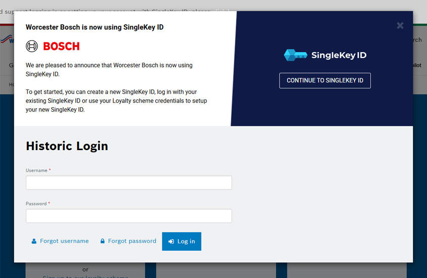 Worcester Bosch login to vault