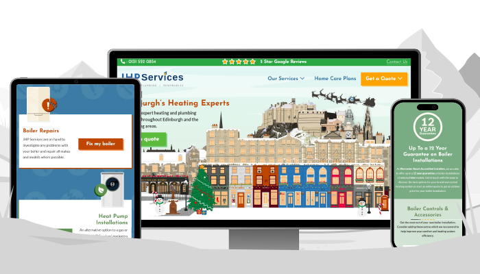 JHP bespoke website screens