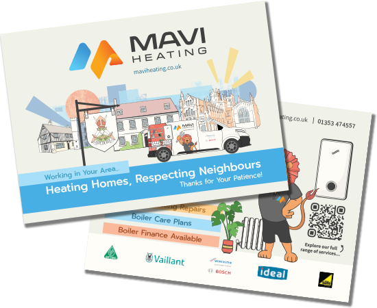 Mavi  Heating bespoke postcard
