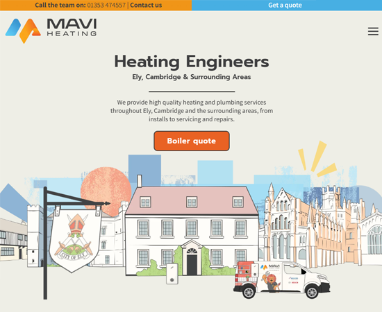 Mavi heating bespoke website