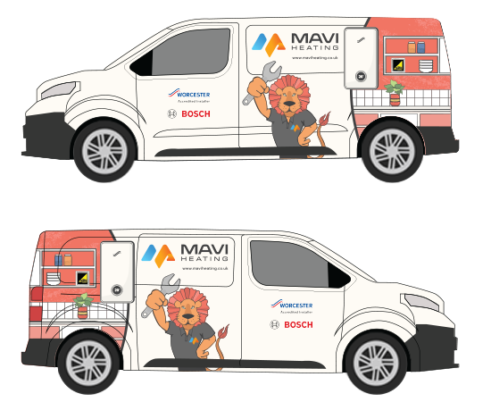 Mavi heating van illustration