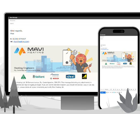 Professional Mavi Heating email signature