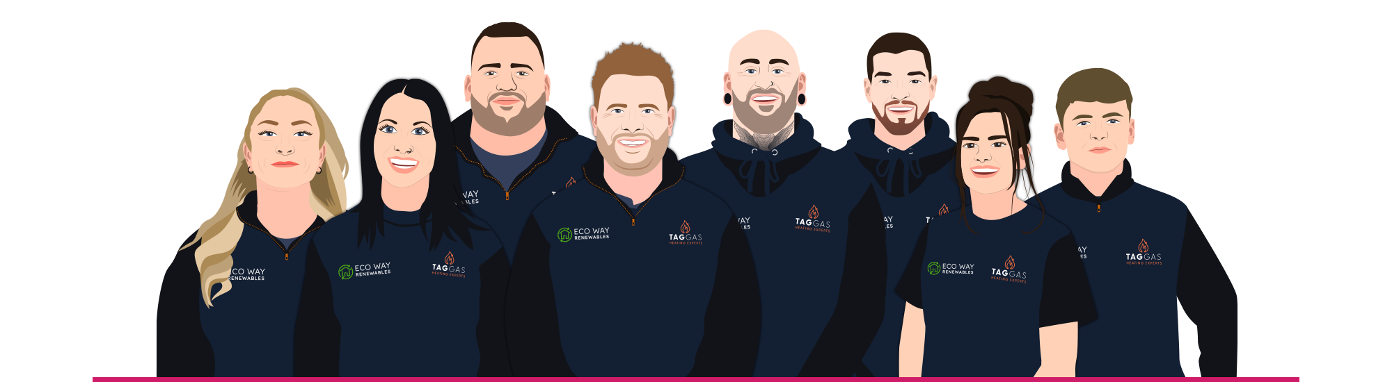 Eco Way custom team illustrations