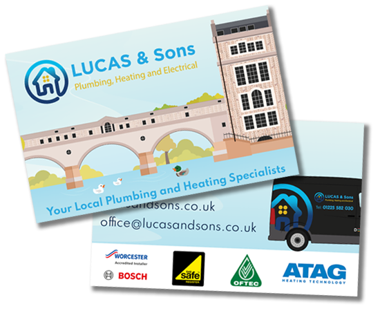 Custom business cards for Lucas and Sons